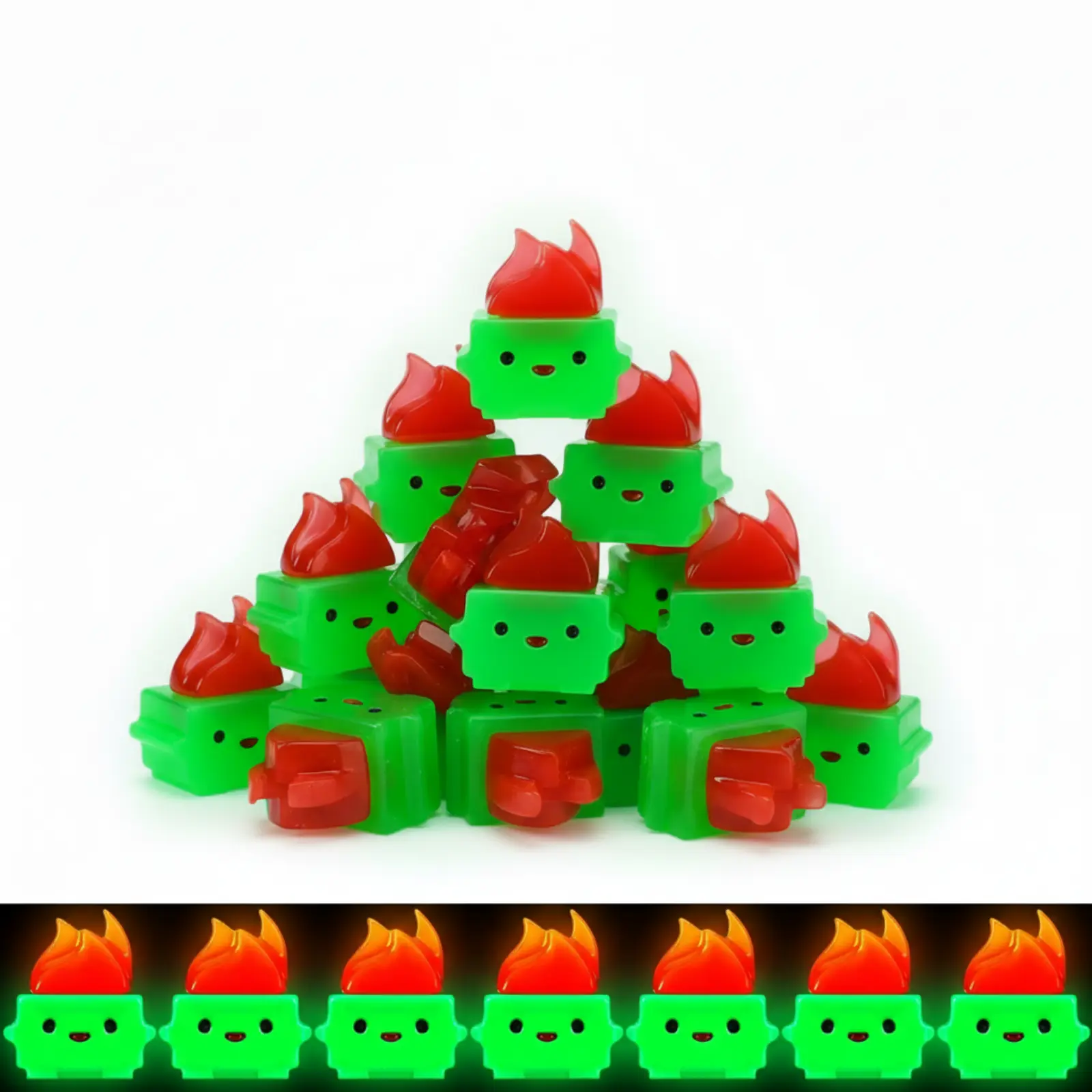 Glow-in-Dark Resin Mini Dumpster Fire Ornaments - Art Figurine Sculpture Desk Decor, Humorous Novelty Sign Party Gifts, Prank Ideas for Nurse Appreciation, DIY Gift Topper, Anxiety Relief Home Office Decoration