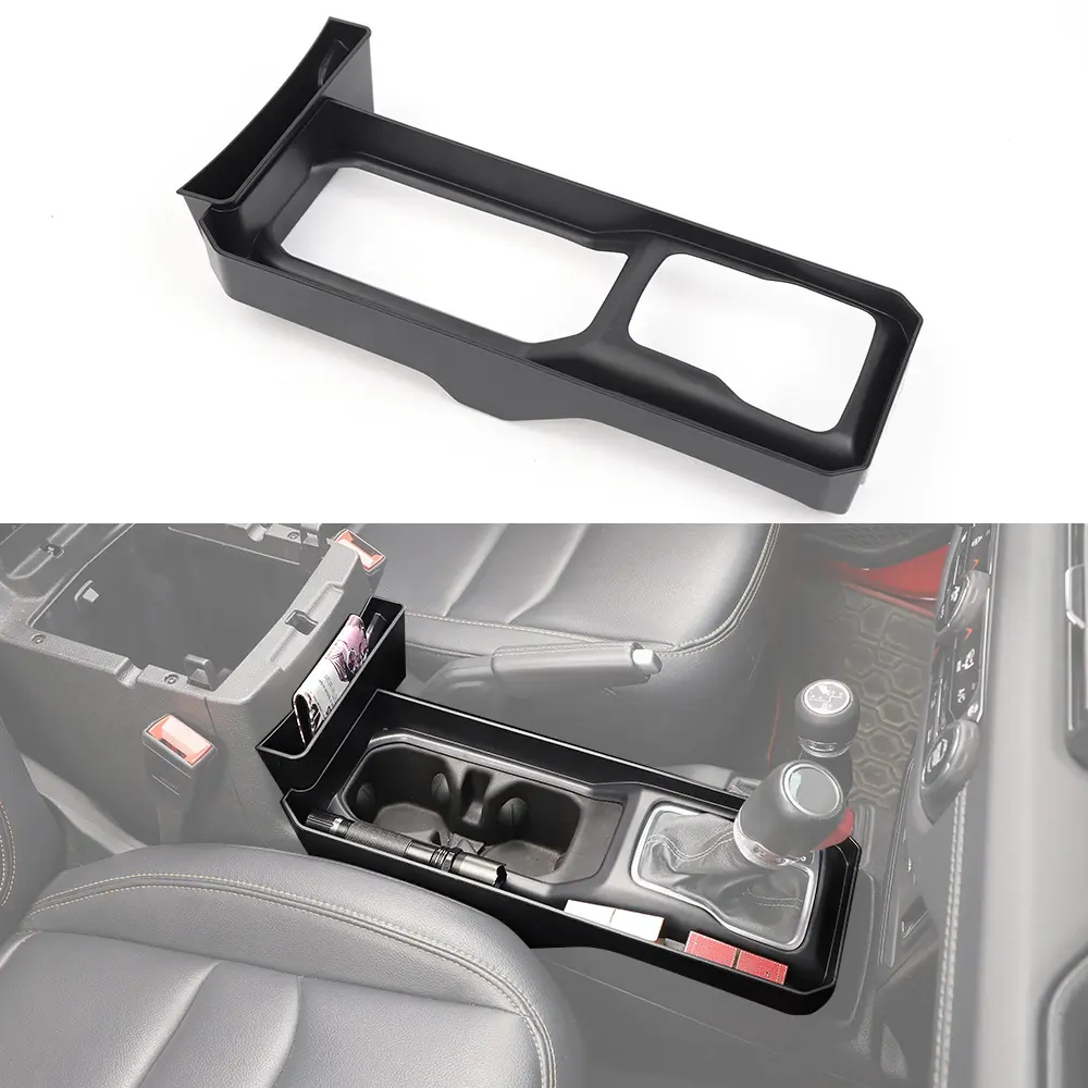 Car Storage Basket - Laser-Cut Gear Shift Console Side Storage Trays, Compatible with 2018+ Jeep Wrangler JL & Gladiator JT, Easy Installation, Set of 2