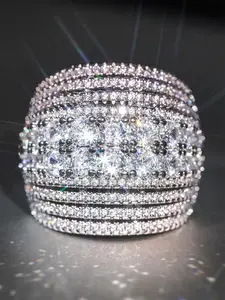 1 PC Classical Cubic Zirconia Marquise Cut Ring For Women For Wedding Engagement Anniversary Party Band Jewelry Valentine's Day Gift Marquise Wedding Bands Stackable Rings