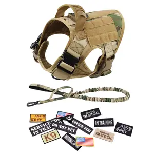 CWV No Pull Dog Harness and Leash Combo with 12 Patches, Reflective Adjustable Safety Harness – Soft Padded, Easy On & Off – Dog Walking & Training, for Medium Large Dogs