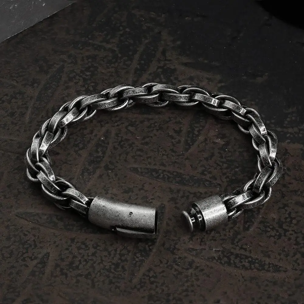 GTHIC Classic Winding Stainless Steel Elegant Minimalist Bangle - Unisex 20.5cm 0.9cm Wide Stackable Bracelet, Fashion Jewelry Accessory for Daily Wear