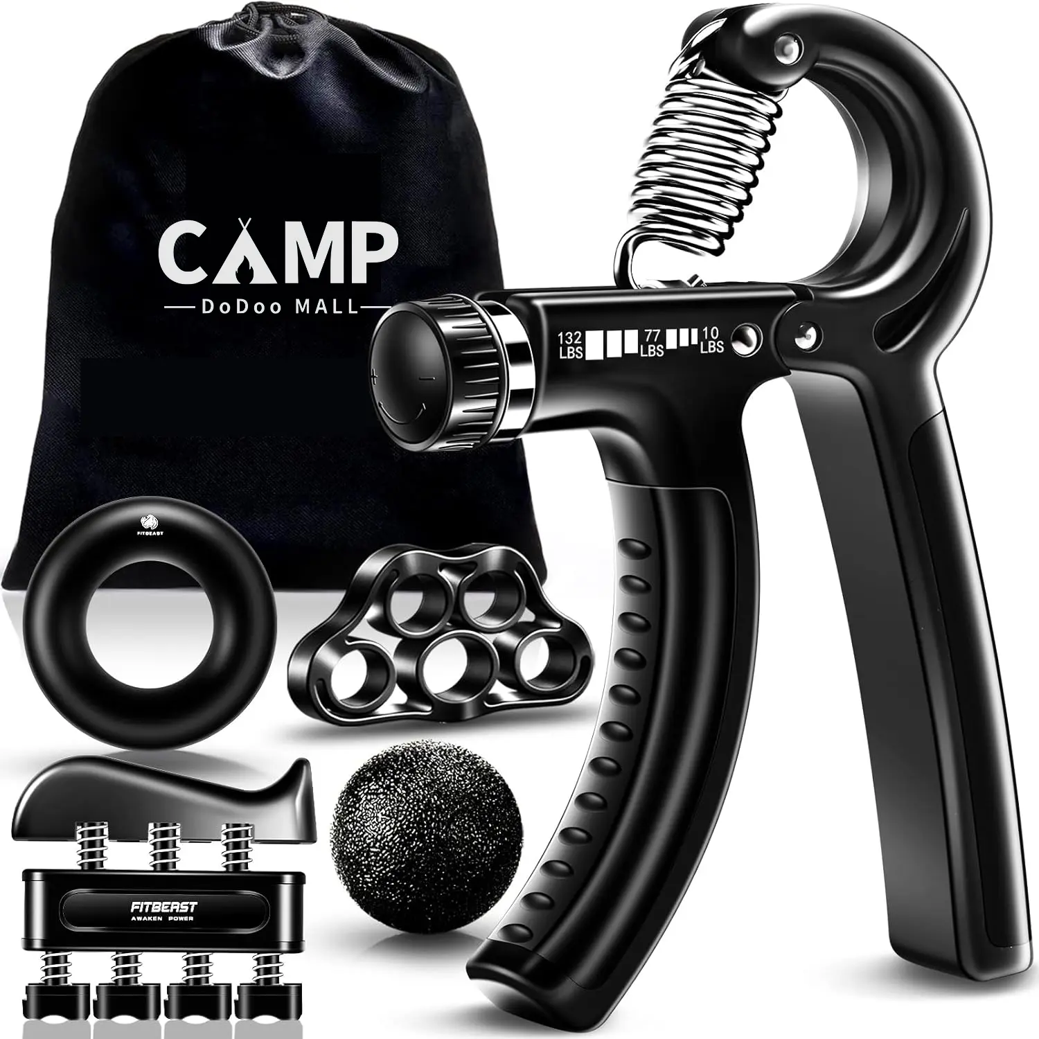 Grip Strengthener Forearm Strengthener Hand Grips Strengthener Kit - 5 Pack Adjustable Resistance 10-130 lbs Forearm Exerciser，Grip Strength Trainer for Muscle Building and Injury Recovery for Athletes workout strengthener exercise kit ball exerciser