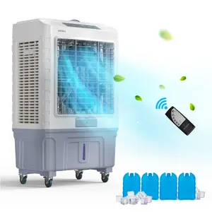 ROVSUN Portable Air Cooler, 5.2/7.9/10.5/13.2/15.8Gal/ Evaporative Swamp Cooler, 3-IN-1 Cooling Fan with Remote Control, 12H Timer & 4 Ice Box, 3 Speeds, Humidifying Oscillating Fan for Indoor or Outdoor summervibes Rechargeable