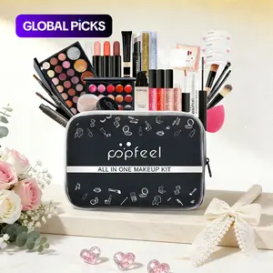 Popfeel Makeup Set Eyeshadow Lip Gloss Lipstick Brow Dye Mascara Makeup Brushes Concealer Bag Full Combo Gift, Multi-Pack, Makeup Kit #GLOBAL PICKS