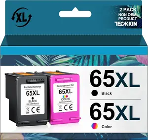 Remanufactured 65XL Ink Cartridge High Yield Replacement for HP Ink 65 65XL for HP DeskJet 3755 3772 3700 3752 3722 2600 2622 2652 Envy 5055 5000 5070 5014 5052 Printer (1 Black, 1 Tri-Color)