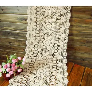 15x35 100% Cotton lace Table Oblong Tablecloth Doilies Doily,Beige