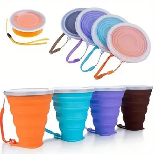 Folding Cup, 1 Count BPA Free Food Grade Water Cup, Travel Silicone Retractable Cup, Portable Outdoor Coffee Cup