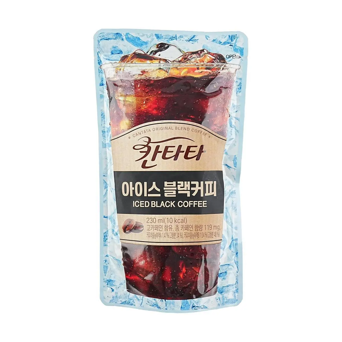 LOTTE Korea Kantata Iced Black Coffee 230ml - Refreshing Convenience Store Favorite