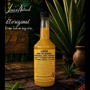 Lixce Jugó de Maguey Artesanal, 100% Natural Reinforced with Sábila Nopal and Ajo Chino Strong Flavor Beverage Syrup