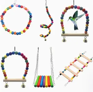 Best-selling bird perch, ladder, and swing toy – bird supplies for chewing, pulling, and entertainment; suitable for small birds and parrots.