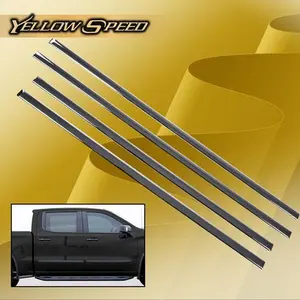4Pcs Fit For 2014-2018 Silverado/Sierra Crew Cab Chrome Body Side Molding Trim