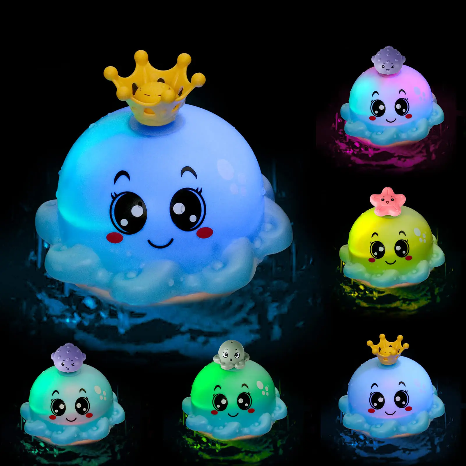Bath Toys for Kids, 4 Modes Water Spray Bath Octopus Toy Sprinkler Bathtub Toys for Preschooler, Swimming Pool Games Water Play Set Gift for Bathtub Shower Beach Infant Kids Boys Girls Age 3-6 Years Old,Summervibes