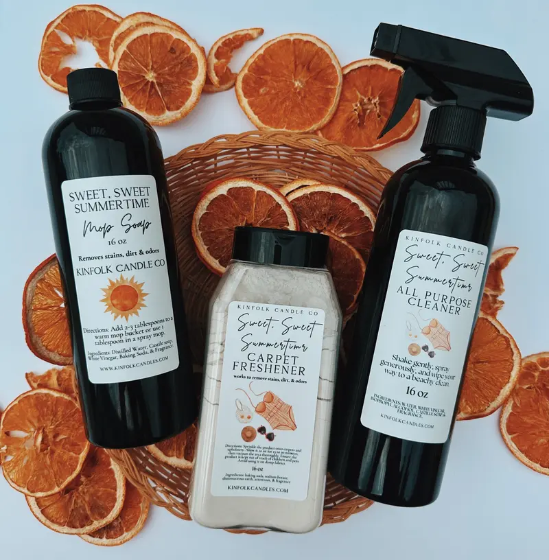 Summer Mega Cleaning Bundle for Whole House Clean | Mop Soap, All-Purpose & Carpet Freshener