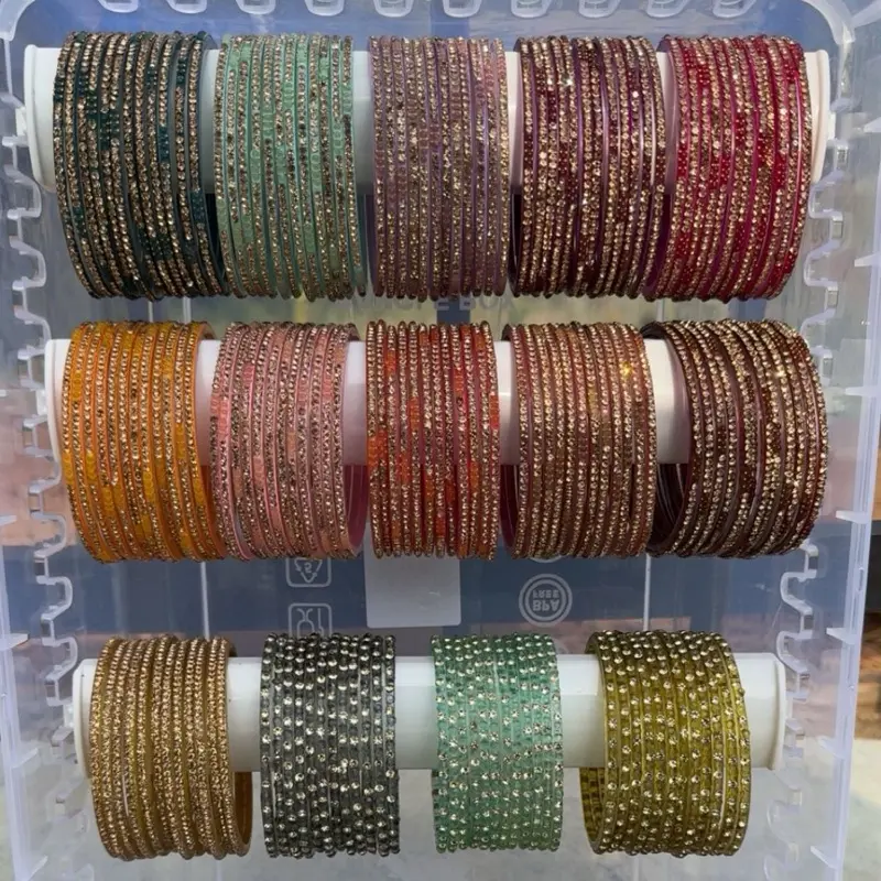 Glass Bangles - Colorful Beaded Bracelets for Women's Fashion Accessories