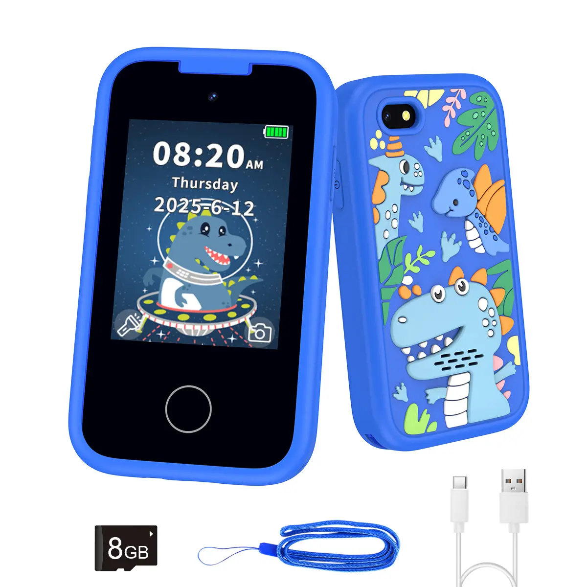 NIKUKU Kids Smart Phone Toy for Toddlers Age 3-9 - Multifunction Educational Toy with Touchscreen, Music Player, Games, Dual Cameras, Flashlight Explore, Habit Tracking, Christmas Birthday Gifts