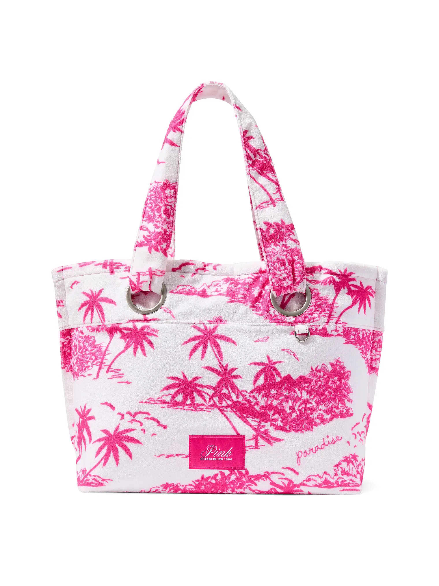 PINK Terry Flat-Bottom Tote Bag