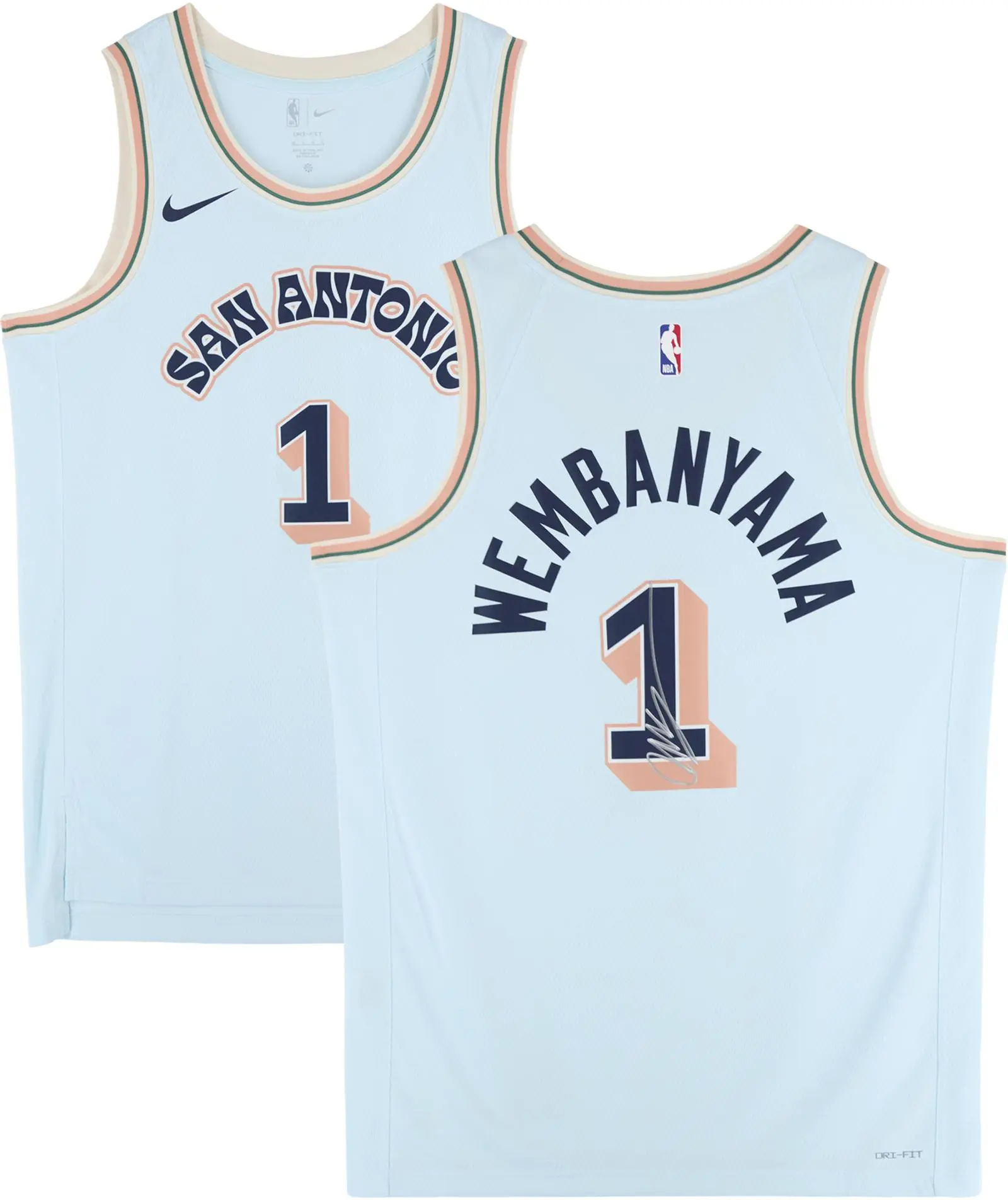 Victor Wembanyama San Antonio Spurs Autographed Light Blue Nike City 2024-25 Swingman Jersey - Fanatics Authentic Certified