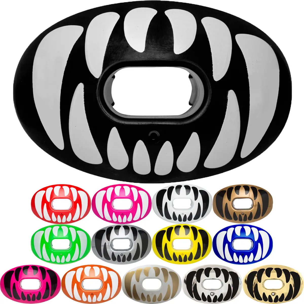 Battle Sports Predator Oxygen Lip Protector Mouthguard with Strap, Football 1-Size Patent Breathable Composite Mouthguard