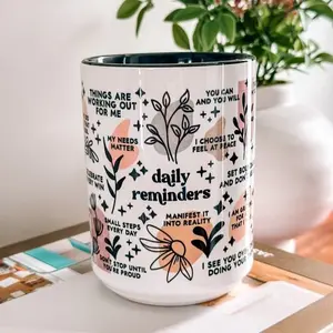 Name Daily Affirmations Mug 15oz Mental Health Self Love Coffee Cup