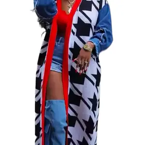 Women’s long sweater red black and white