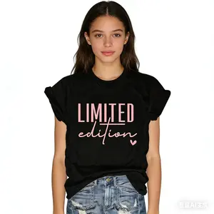 Limited Edition Women's Graphic Quote Print T-Shirt 100% Cotton Crew Neck Short Sleeve Casual Fashion Top Breathable Customized Tee