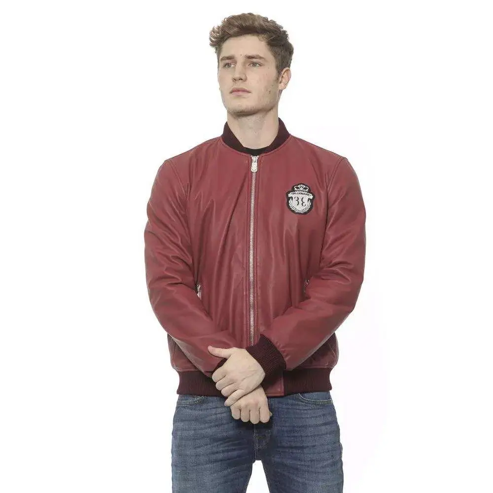 Billionaire Italian Couture Burgundy Leather Jacket