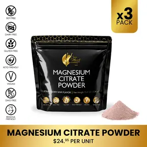 3 Pack of Coco March N.M.D Magnesium Citrate Powder Mineral Dietary Supplement - 45 Servings per Bag