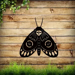 1pc Death's Head Moth Metal Wall Art Metal Wall Ornament, Gothic Metal Wall Art, Metal Wall Art Decoration Home Indoor Decoration Artistic Modern Home Decor