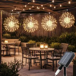 4 Pack Solar Powered Outdoor LED String Lights, 240 Colorful Star Sphere Lights with 8 Flashing Modes, Dimmable, Waterproof for Patios and Christmas Decor, Outdoor Decorative Lights