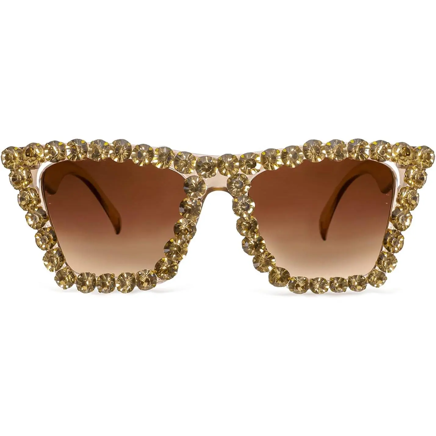 EyeconicFinds Women Crystal Square Cat Eye Sunglasses Sparkling Trendy Retro Cateye Sunglasses B2898