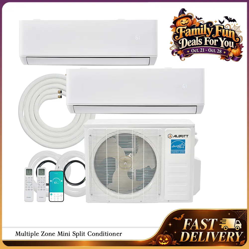 [Ships in Multiple Boxes] AMERLIFE Mini Split Conditioner, AC/Heating, 20,000/28,000 BTU, 22/25 SEER2, Multiple Zone Ductless Inverter Heat Pump, WiFi with Pre-Charged Condenser&16.4Ft Line Set, 208-230V, Energy-Efficient/Christmas Gifts/Best Gift Ideas