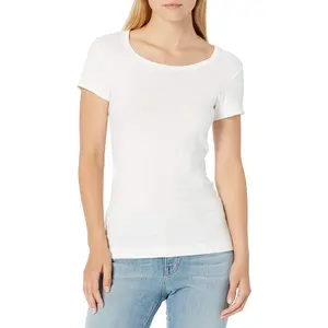 Women's Slim-Fit Cap-Sleeve Scoop Neck T-Shirt