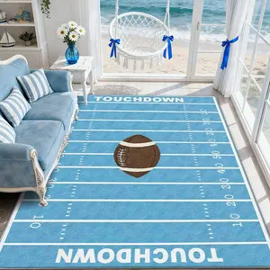 Velvet Soft Comfort American Football Pattern Print Rug, Home Decor Carpet, Living Room Large Mat, Sofa Pad, Bedroom Floor Mat, Multi-Scene Use