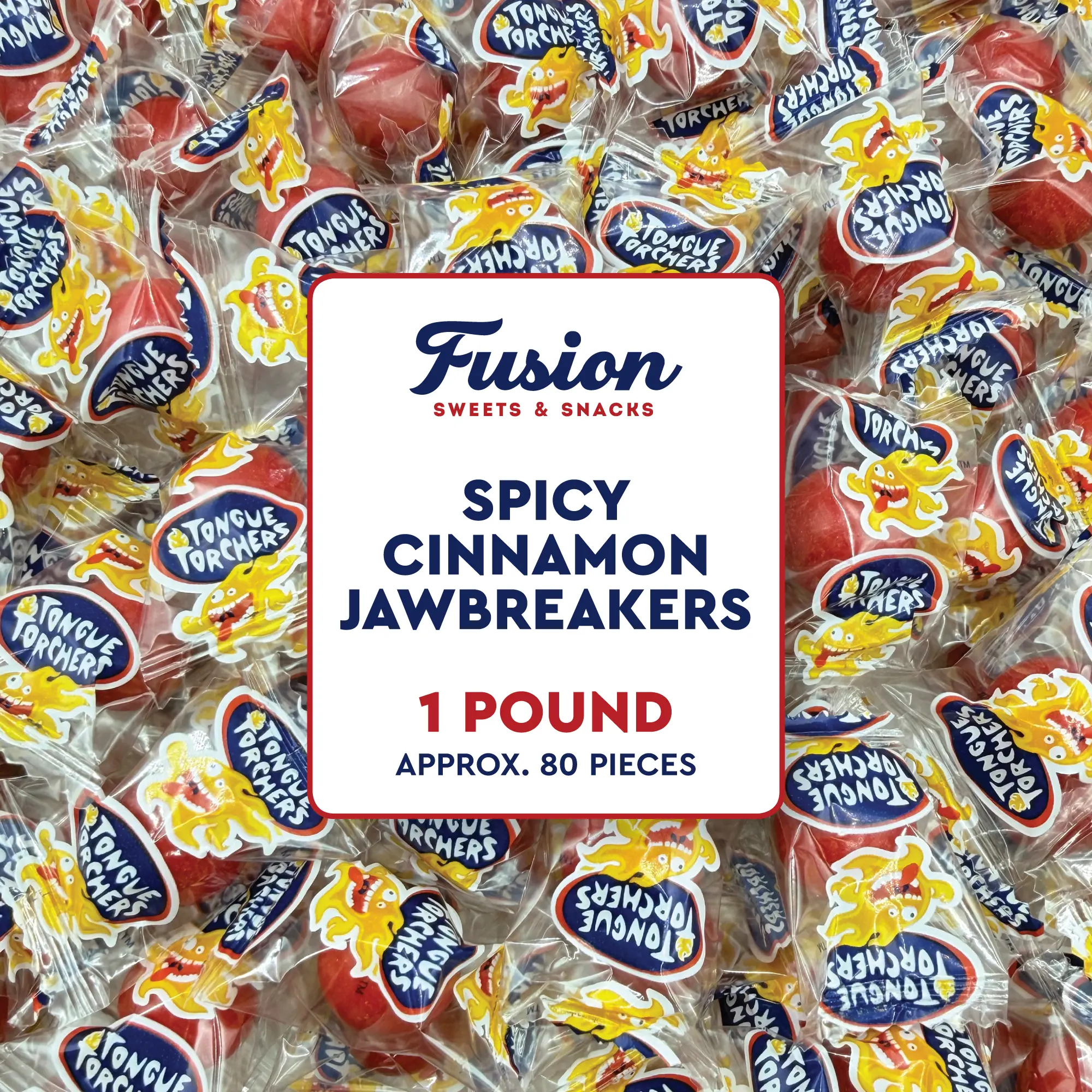 Cinnamon Spicy Jawbreakers 1-Pound Bag, Individually Wrapped | (80 Count) Atomic Fireballs Fireball Candy, Atomic Fireball Hard Candy, Tongue Torcher Fire Balls