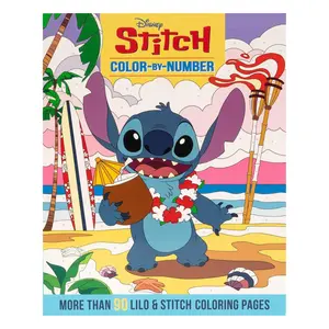 Disney Stitch Color-By-Number Book – Relaxing Coloring Activity Featuring Stitch (Flexibound)