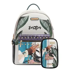 LARGE USB FASHION BACKPACK WITH CHARGING PORT AND POUCH