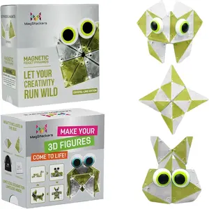 MagStackers Magnet Fidgets for Kids 2 Pc Magnetic Tiles Toy Building Set with Tetrahedron and Tripyramidal Magnet Blocks for 5+ Years - Reduce Fidgeting and Create 1000+ Fun Creatures and Designs