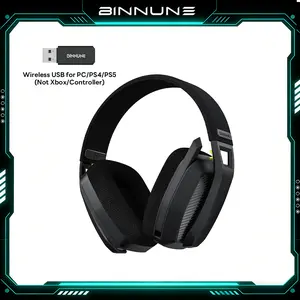 BINNUNE BW06 wireless gaming headset with noise-canceling mic, 2.4G Wireless Gaming Headset for PS5, PS4, PC, NS,Duration 60Hr+，Esports，Hpgaming,Bluetooth,hifi stereo headphone（Not XBOX）Black Friday,Christmas gifts.
