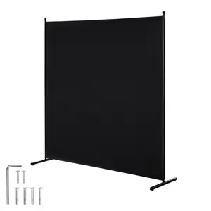 VEVOR Room Divider,  , Single Panel Room Divider, 6FT Privacy Screen Indoor, Partition Divider for Room Separation, Freestanding Room Divider Panel for Office, Bedroom, Black