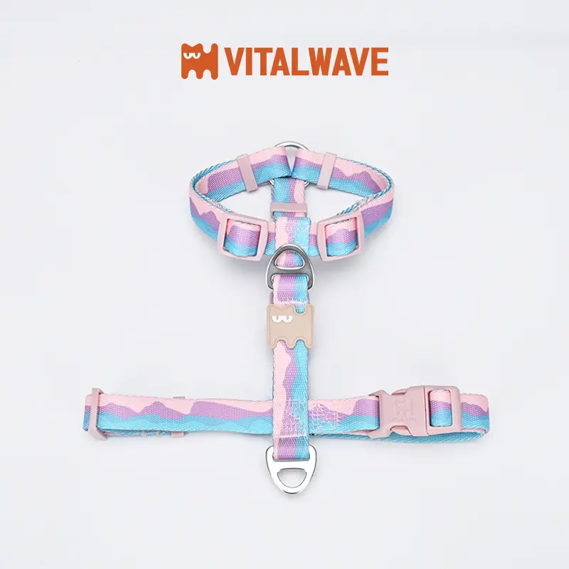 VITALWAVE Adjustable H-Shaped Dog Harness, No-Pull Pet Harness with Dual Leash Clips, Comfortable Lightweight Walking Harness for Small Medium Large Dogs