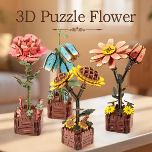 Wooden DIY Puzzle Model Kit, Wooden Jigsaw Puzzle, Handmade Craft Gift for Valentine's Day & Christmas, Decorative Wooden Toy Assembly Set
