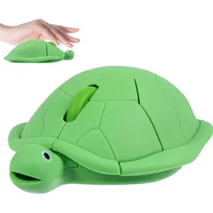 Wireless Turtle-Shaped Mouse, 2.4G Optical Computer Mouse, 3 Buttons, 12 x 7.7 cm (Mint Green)