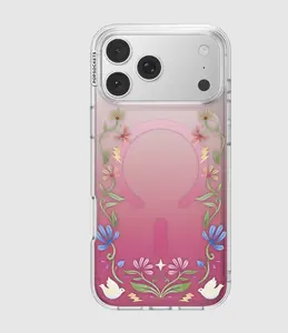 PopSockets MagSafe Casing for iPhone 17 Pro Max - Maroon Boho Wildflowers Design, Protective Smartphone Cover, Mobile Phone Accessory, Protection