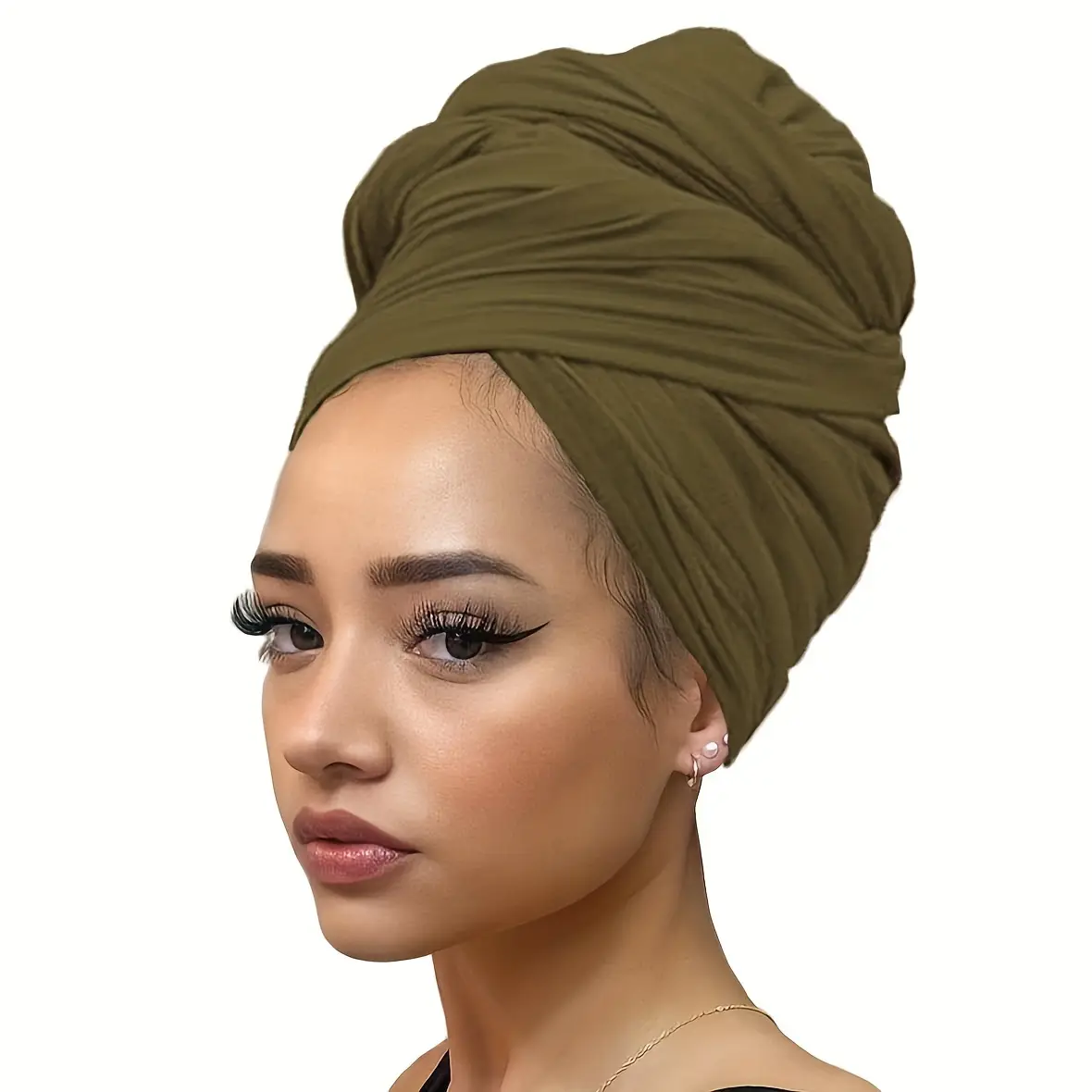 1pc of Ultra-Soft Stretchy Jersey Turban Head Wraps in Long Solid Colors, Designed As African Shawl Hair Scarves That Are Lightweight And Breathable,