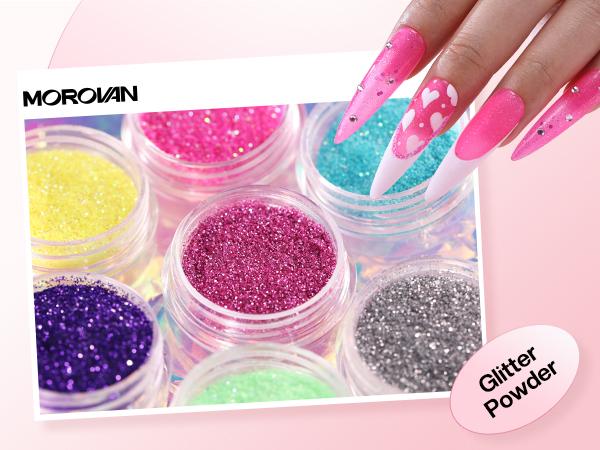 MOROVAN Acrylic Nail Elysium Kit with Everything: for Beginners Elysium Series Gel Liner Nail Art with Nail Charms Nail Drill UV Lamp - Nails Kit Acrylic Set with Glitter Acrylic Powder Complete Acrylic Nail Supplies