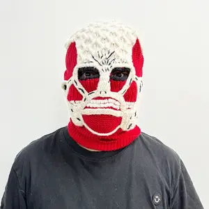 Attack on Titan Woolen Headgear Handmade DIY Knitted Mask Hat Holiday Gift Spoof