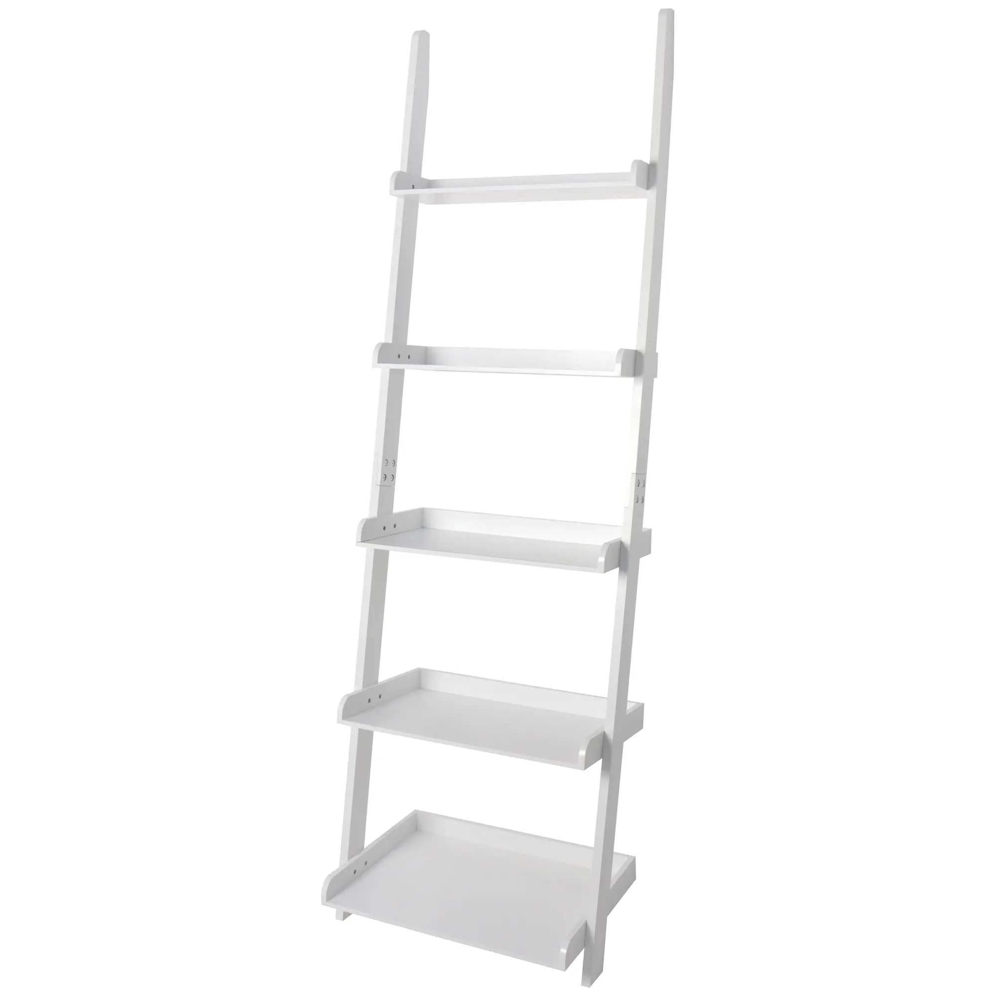 eHemco 5 Tier Leaning Wall Book Shelf, 70 Inches