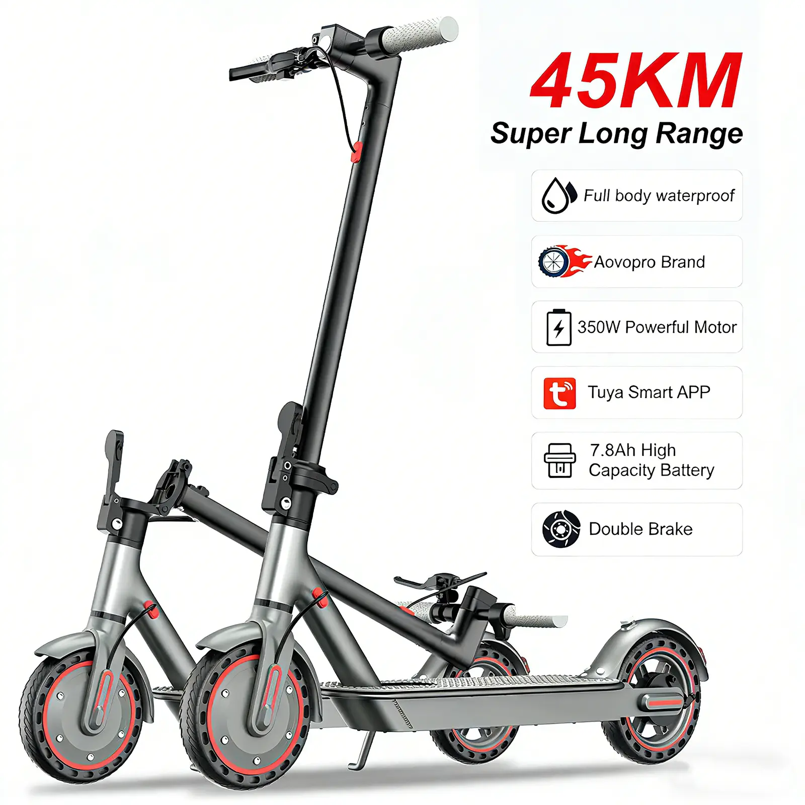 [Gift] Adult Electric Commuting Scooter - 350W Motor, 19 mph Top Speed, 22 mi Max Range, Smart APP Control, 8.5-in Solid Tires, Dual-Brake, Portable Folding Scooter for Teenagers