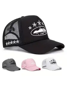 Men's 1PC Five Pointed Star Embroidered Truck Driver Hat, Trucker Hat, Fashionable Baseball Hat, Baseball Caps for Outdoor Sun Protection, Casual Mesh Hat Suitable for Spring and Autumn Holidays, Outdoor Sports Hat