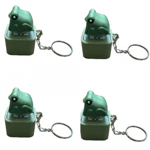 2026 NEW Christmas Frog Keychain Gift Realistic Croak Sound Rechargeable LED Color-Changing Light Cute Stress-Relief Toy for Focus Relaxation Anxiety Relief Portable Fun Gift for Kids Adults